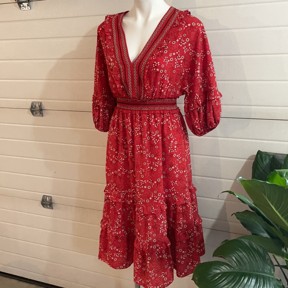 Max Studio Red Midi Dress